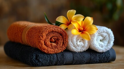 Spa towels, flowers, wellness (1)