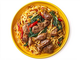 Top-Down View of Delicious Meat and Vegetable Stir Fry