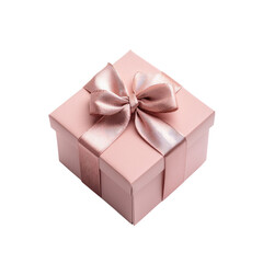 Obraz premium Elegant gift box with soft pink wrapping and satin ribbon, perfect for special occasions and celebrations
