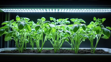 Sprouts under grow lights