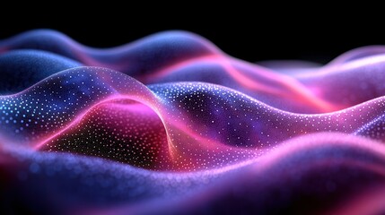 Abstract digital waves in dark space