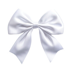 Naklejka premium Elegant White Satin Bow on Transparent Background for Fashion and Gift Wrapping Decoration