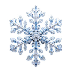 Fluffy 3D Cartoon Snowflake with Soft Sparkling Edge Isolated on Transparent Background