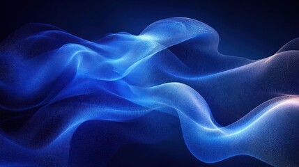 Obraz premium Abstract flowing blue waves dark background