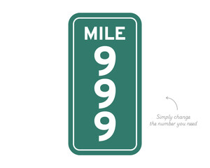 Customizable Mile Marker Road Sign High Quality Stock Vectorial Image © Media Core Design