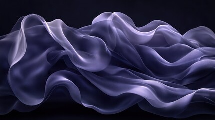 Fototapeta premium Abstract flowing fabric, dark background, studio shot