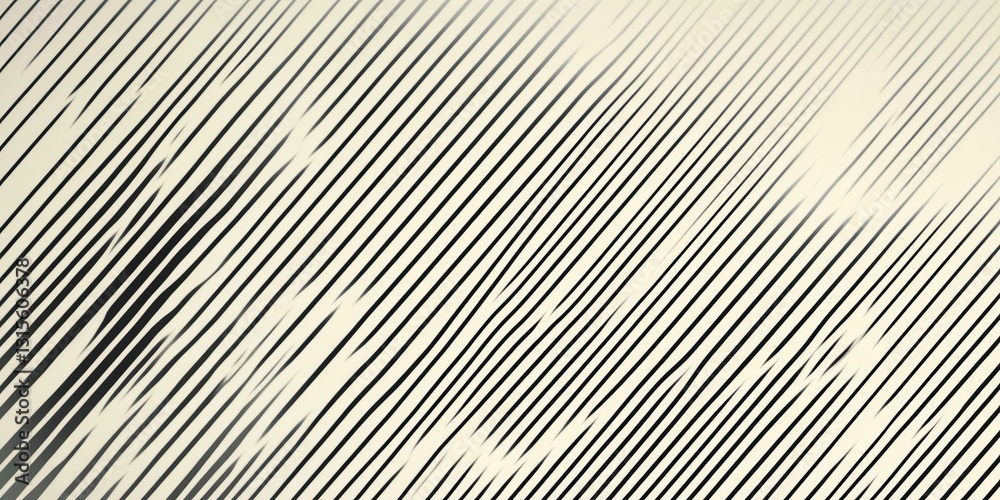 Poster diagonal black and white lines create an abstract pattern with varying thicknesses and movement in a