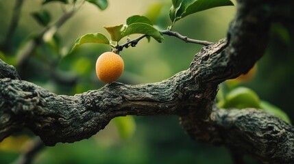 Serene Citrus Fruit on Ancient Branch