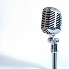 Fototapeta premium Vintage microphone on white background (1)