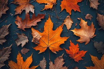 Fototapeta premium Rustic Autumn Leaf Texture with Organic Natural Feel
