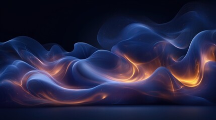 Obraz premium Abstract smoke waves, dark studio, vibrant colors