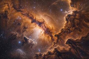 Obraz premium Serene Astronomy Background with Ochre Twilight Nebula