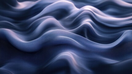 Fototapeta premium Abstract wavy fabric texture, dark blue background