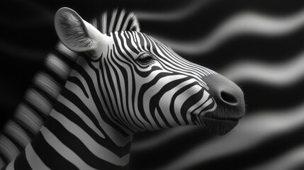 Naklejka premium Curved flowing zebra stripes art marseille modern digital design urban environment aesthetic viewpoint contemporary concept