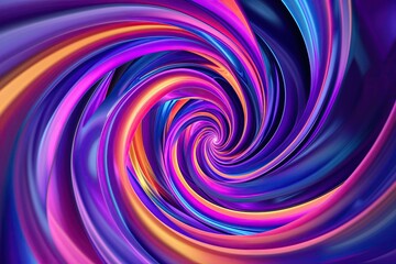Fototapeta premium Vivid Spirals Against a Purple Gradient: Energetic Vector Design for Eye-Catching Banners and Graphics