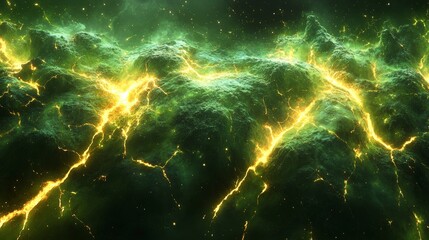 Dynamic eruption of glowing radioactive lava flow in marseille high-fidelity digital art vibrant atmosphere captivating perspective