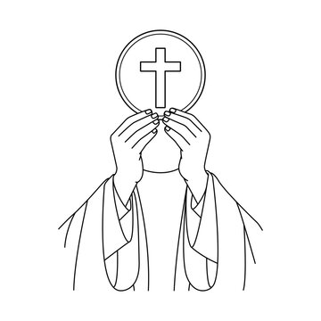hands holding cross communion wafer clip art preview