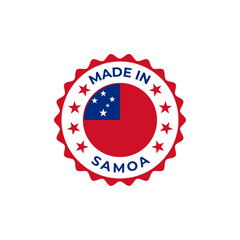 Made in Samoa vector badge design with national flag