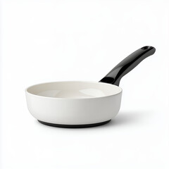 Off White Ceramic Frying Pan With Black Handle