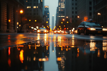 rain alters cityscape, offering a fresh outlook on well-known structures and landmarks as they shimmer in rain
