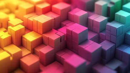 Obraz premium Colorful 3D cubes abstract background