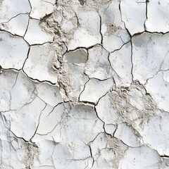 Fototapeta premium Cracked, dry, white earth texture. (1)