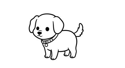 Fototapeta premium Cute Puppy Dog Cartoon Illustration