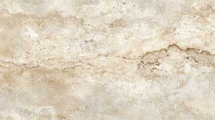 Obraz premium Weathered travertine marble texture with natural pitting and subtle surface variations, soft matte finish enhancing tactile quality, gentle flowing patterns in warm cream tones, authentic stone