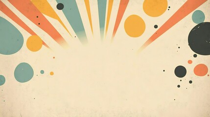 Colorful geometric abstract artwork with vibrant radial background elements