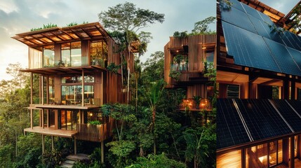 Luxury sustainable villa with eco-friendly architecture, smart automation, and renewable energy sources
