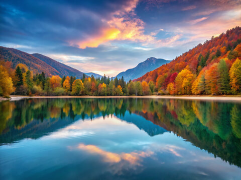 autumn in the mountains. lake, water, autumn, landscape, nature, reflection, forest, fall, sky, mountain, river, tree, trees, mountains, beautiful, park, blue, pond, cloud, scenery, season, color, bea