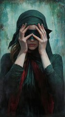 Veiled in Mystery: A Portrait of Concealment and Intrigue