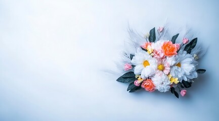 Spring Flowers Bouquet  Floral Arrangement  White   Peach Blossoms  Elegant  Romantic  Nat