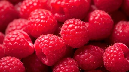 Raspberry background. Close up of raspberries. Selective focus.