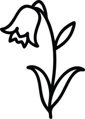 Water color English bluebell flower icon