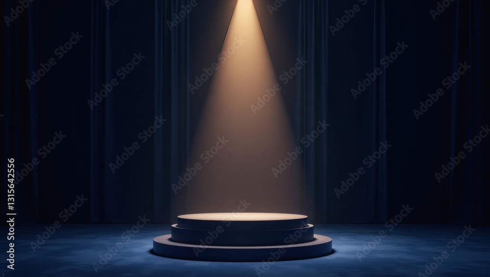Poster a spotlight illuminates an empty stage, creating a dramatic atmosphere