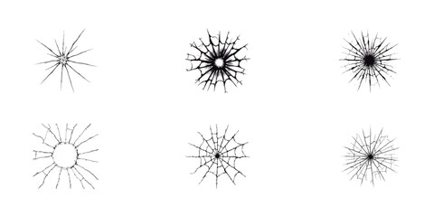 Obraz premium The surface was textured like broken glass. Create the illusion of a shattered or shattered glass set. Vector illustration isolated on a white background