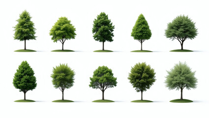 Fototapeta premium a collection of various different trees in a row, perfect for architectural or landscape designs