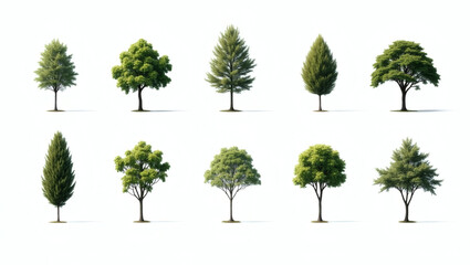 Fototapeta premium different types of trees. The images show a variety of trees