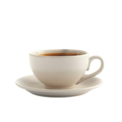 Obraz premium A Fluffy 3D Cartoon Teacup with Puffy Saucer Isolated on Transparent Background