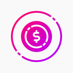 Design Illustration graphic of coin icon with gradient style. Suitable for UI, mobile design, web design, etc.