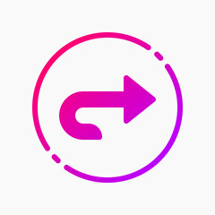 Design Illustration graphic of turn around icon with gradient style. Suitable for UI, mobile design, web design, etc.
