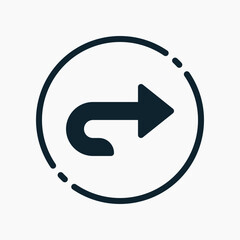 Design Illustration graphic of turn around icon with glyph style. Suitable for UI, mobile design, web design, etc.