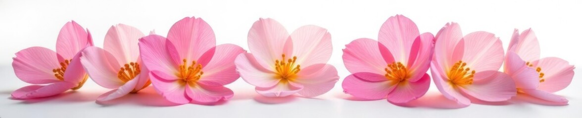 Fototapeta premium Delicate flower petals unfolding on white background, garden, delicate