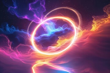 Fototapeta premium Brilliant Abstract Aura with Luminous Halo and Vibrant Light Effects