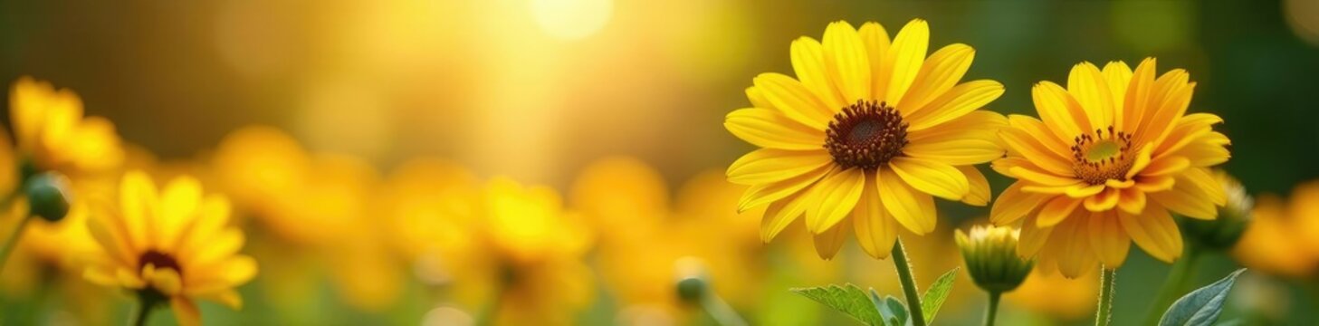 Hiboux entour? de fleurs de tournesol et de calendula, apaisement, soleil