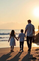 A photo of a family trip, free space for text on the side