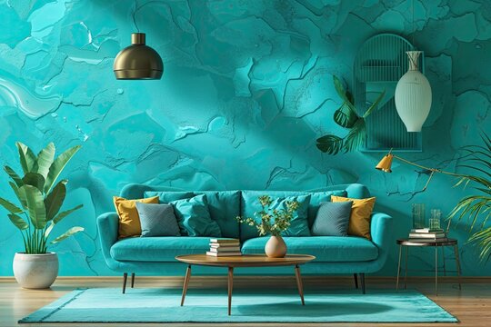 Vibrant Turquoise Background for Creative Designs and Advertisements