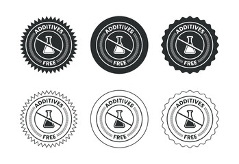 Additives free icon design illustration. No additives symbol for food packaging