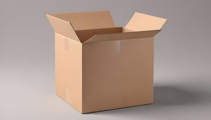 A mockup of a blank cardboard box, ready for shipping